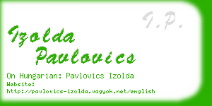 izolda pavlovics business card